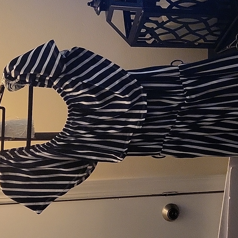 Black and White Striped Jumpsuit